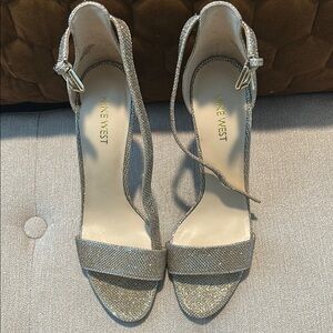 Nine West Women's Glittery Gold Heels